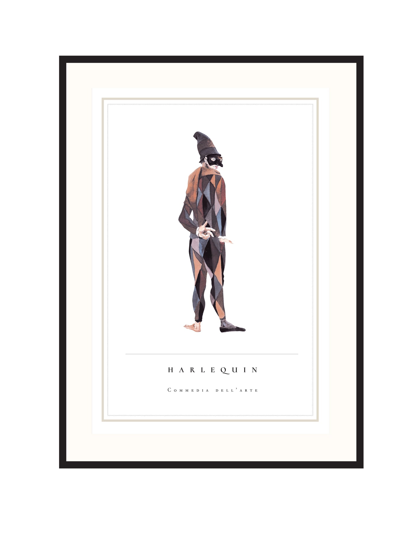 MATTED AND FRAMED PRINT 01-HARLEQUIN