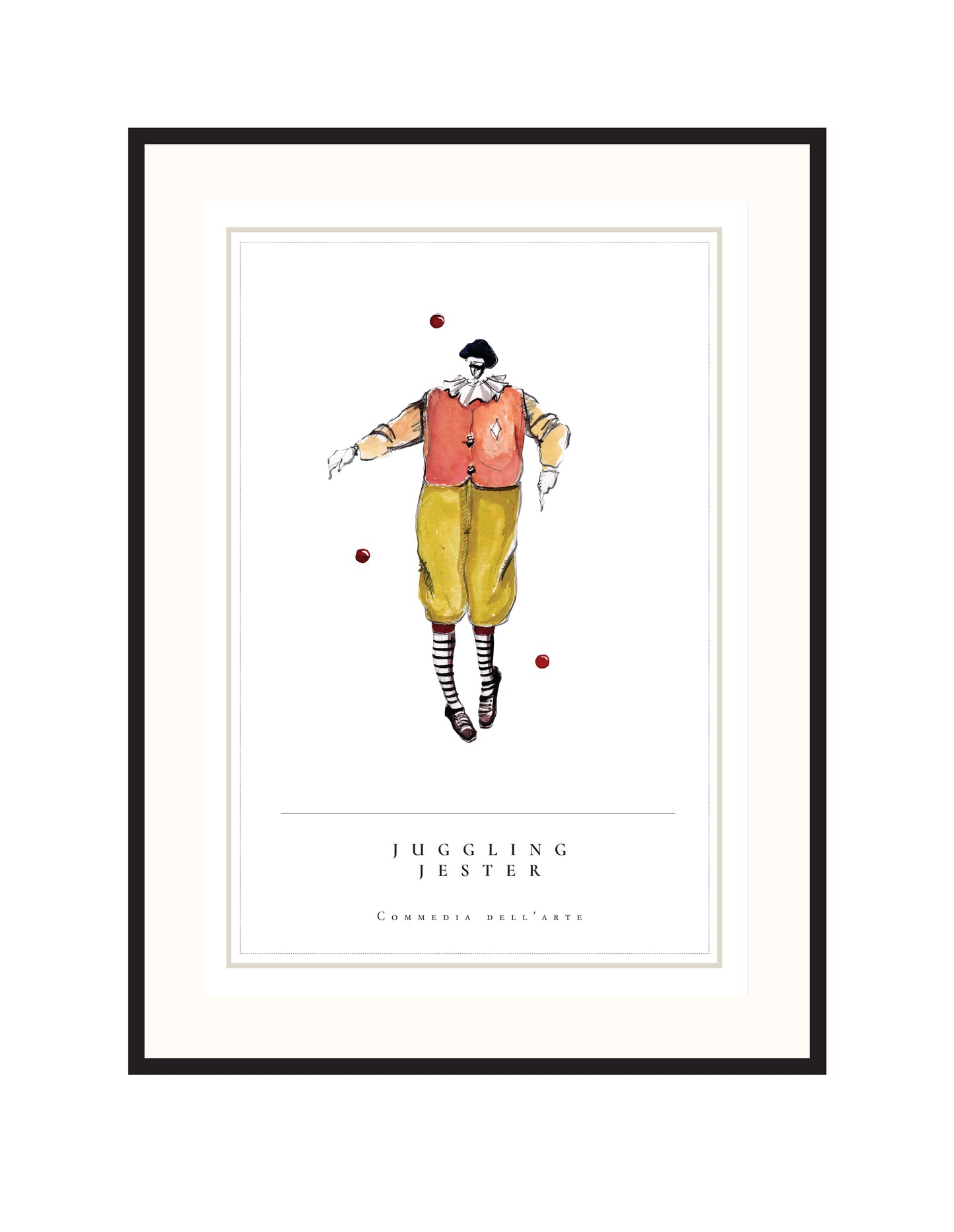 MATTED AND FRAMED PRINT 05-JUGGLING JESTER