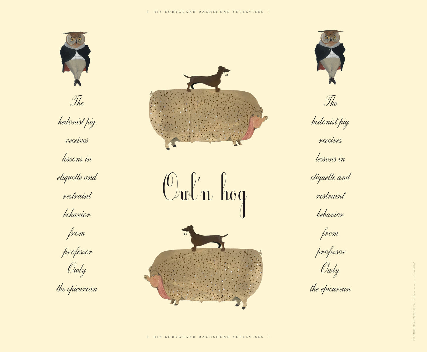 GIFT WRAP SHEETS | GW1-9 PRINT "OWL & HOG" | Packof 25/50