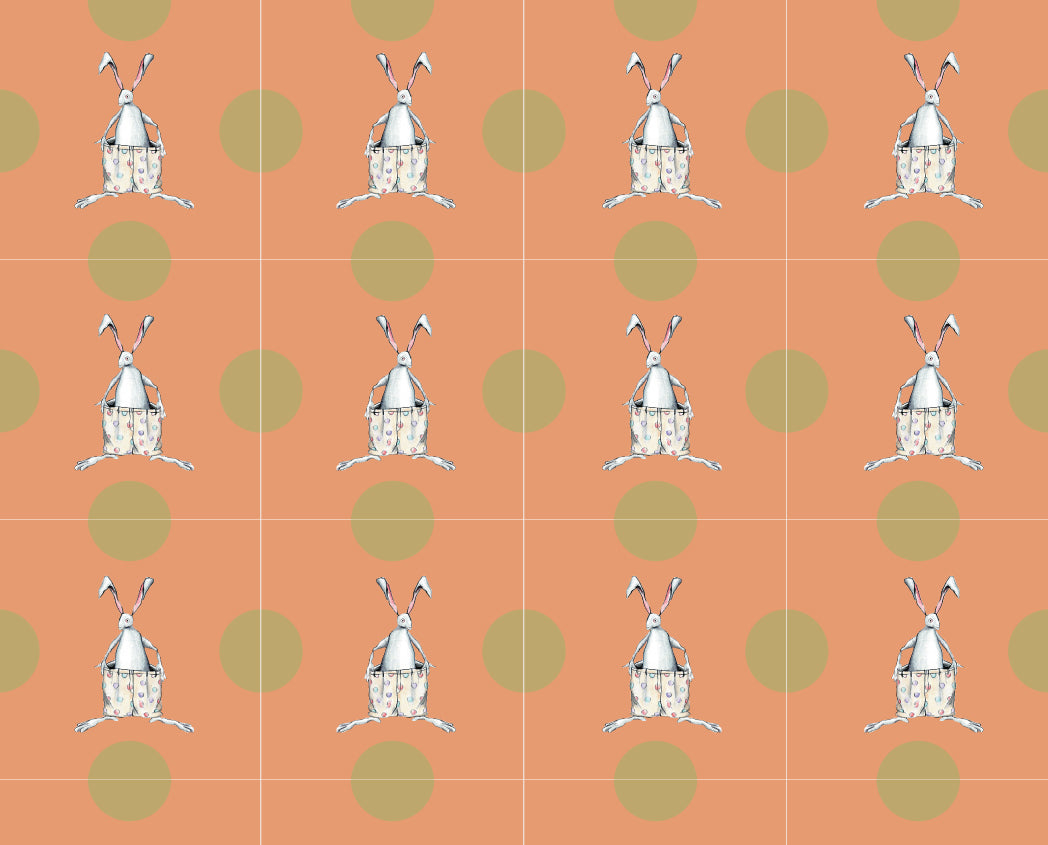 GIFT WRAP SHEETS |GW1-14 BUNNY OVERSIZE SHORTS & POLKA- DOTS | Pack of 25/50
