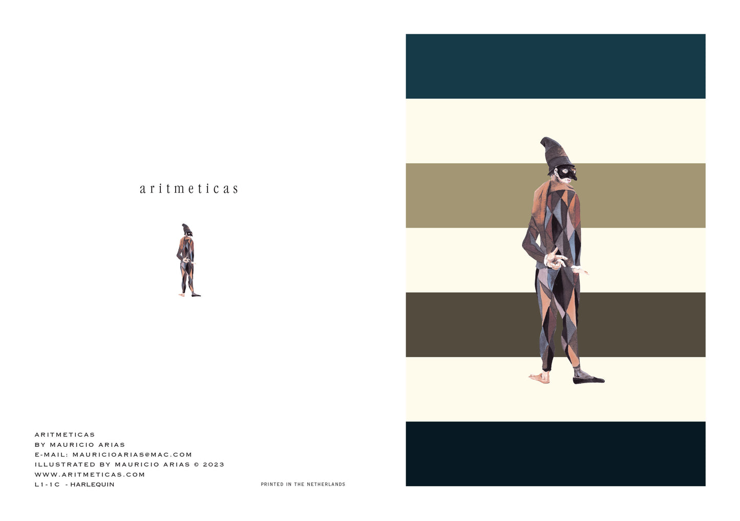 Aritmeticas Greeting Card "Harlequin"~ designed by Mauricio Arias