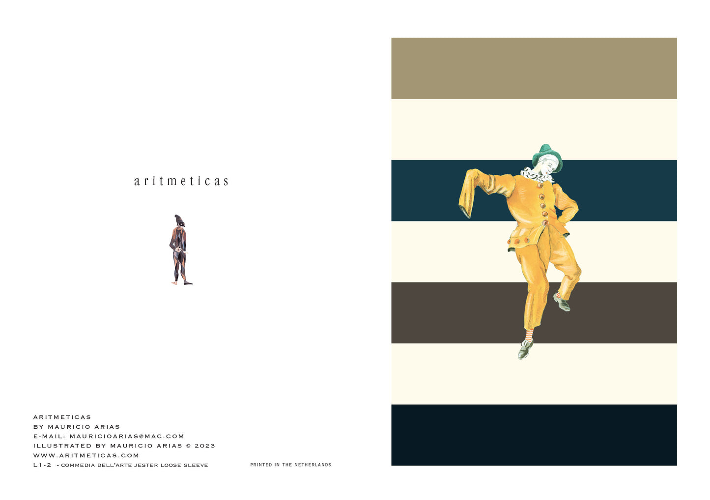 Aritmeticas Greeting Card "Jester loose Sleeve"~ designed by Mauricio Arias