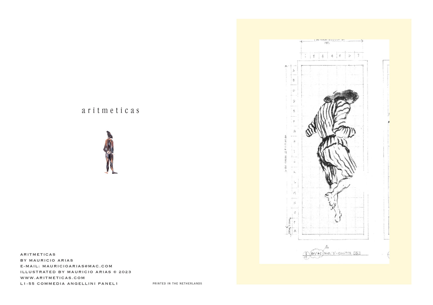 Aritmeticas Greeting Card " Commedia Angelini Panel 1" designed by Mauricio Arias