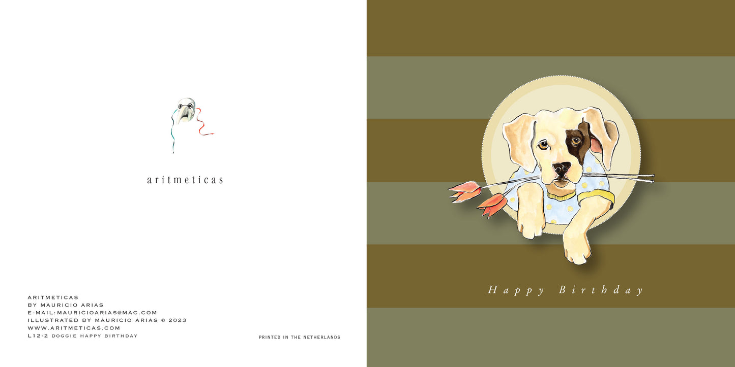 Aritmeticas Birthday Greeting Card "Doggie Happy Bday" designed by Mauricio Arias