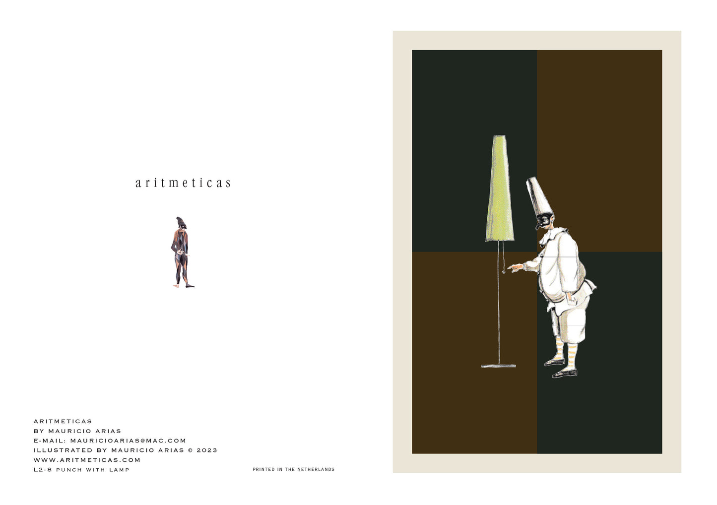 Aritmeticas Greeting Card "Punch with Lamp" ~ designed by Mauricio Arias