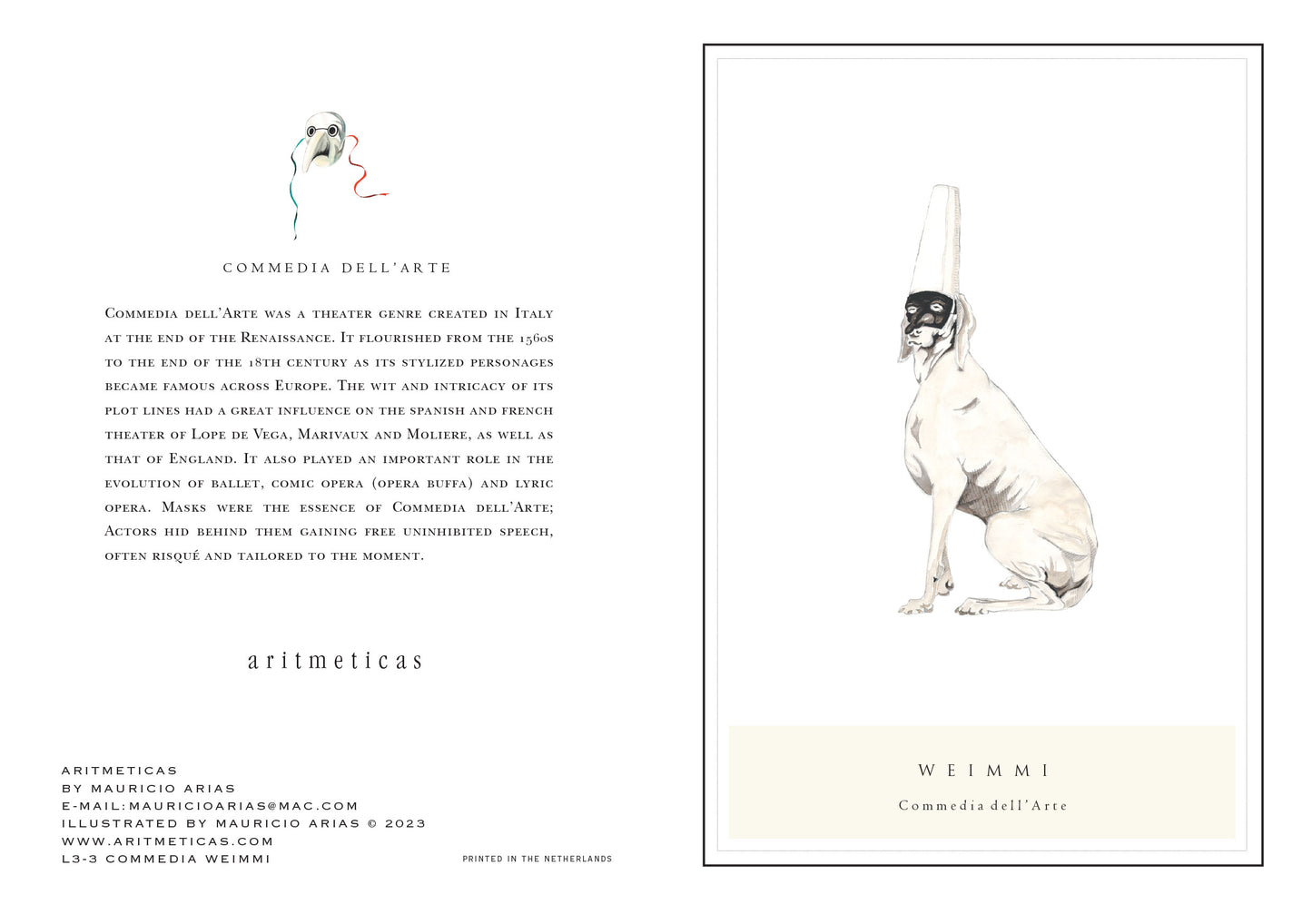 Aritmeticas Greeting Card "Weimmi" ~ designed by Mauricio Arias