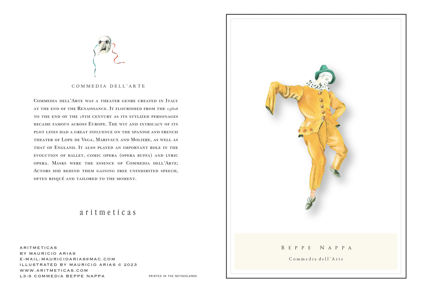 Aritmeticas Greeting Card "Beppe Nappa" ~ designed by Mauricio Arias