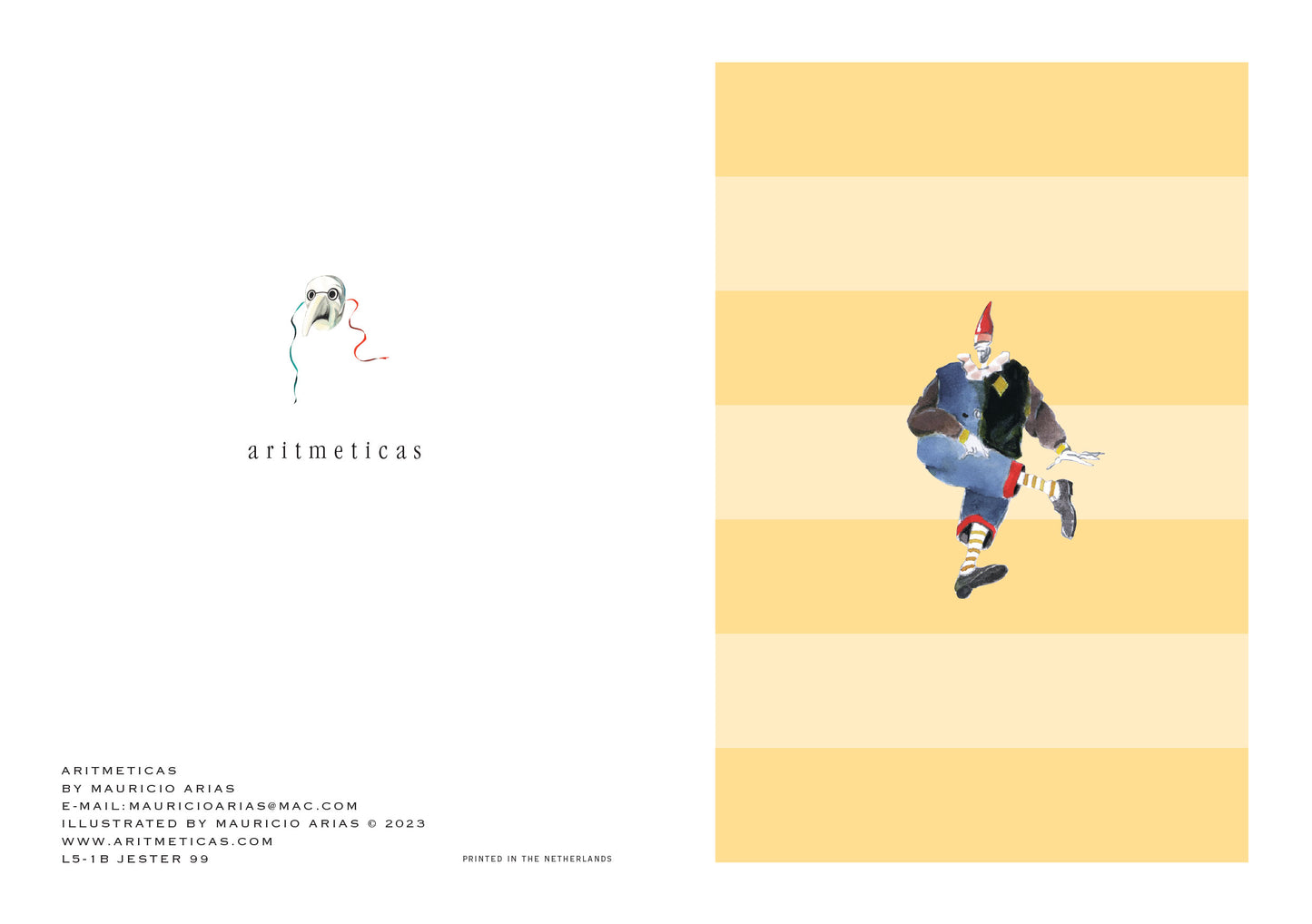Aritmeticas Greeting Card "Jester -99" ~ designed by Mauricio Arias