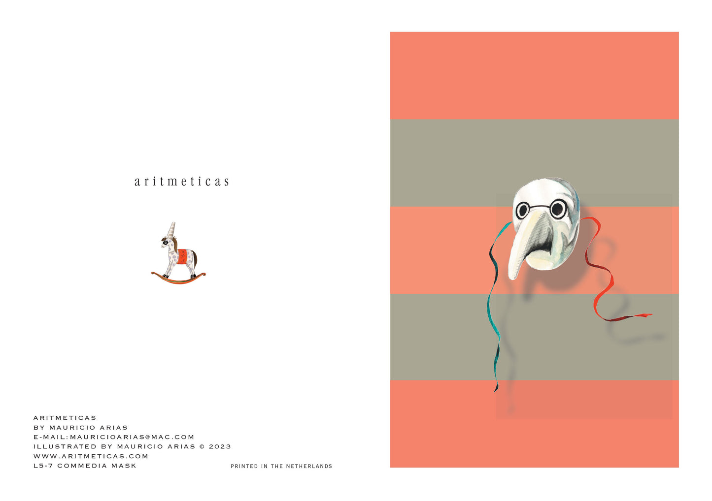 Aritmeticas Greeting Card "Mask " ~ designed by Mauricio Arias