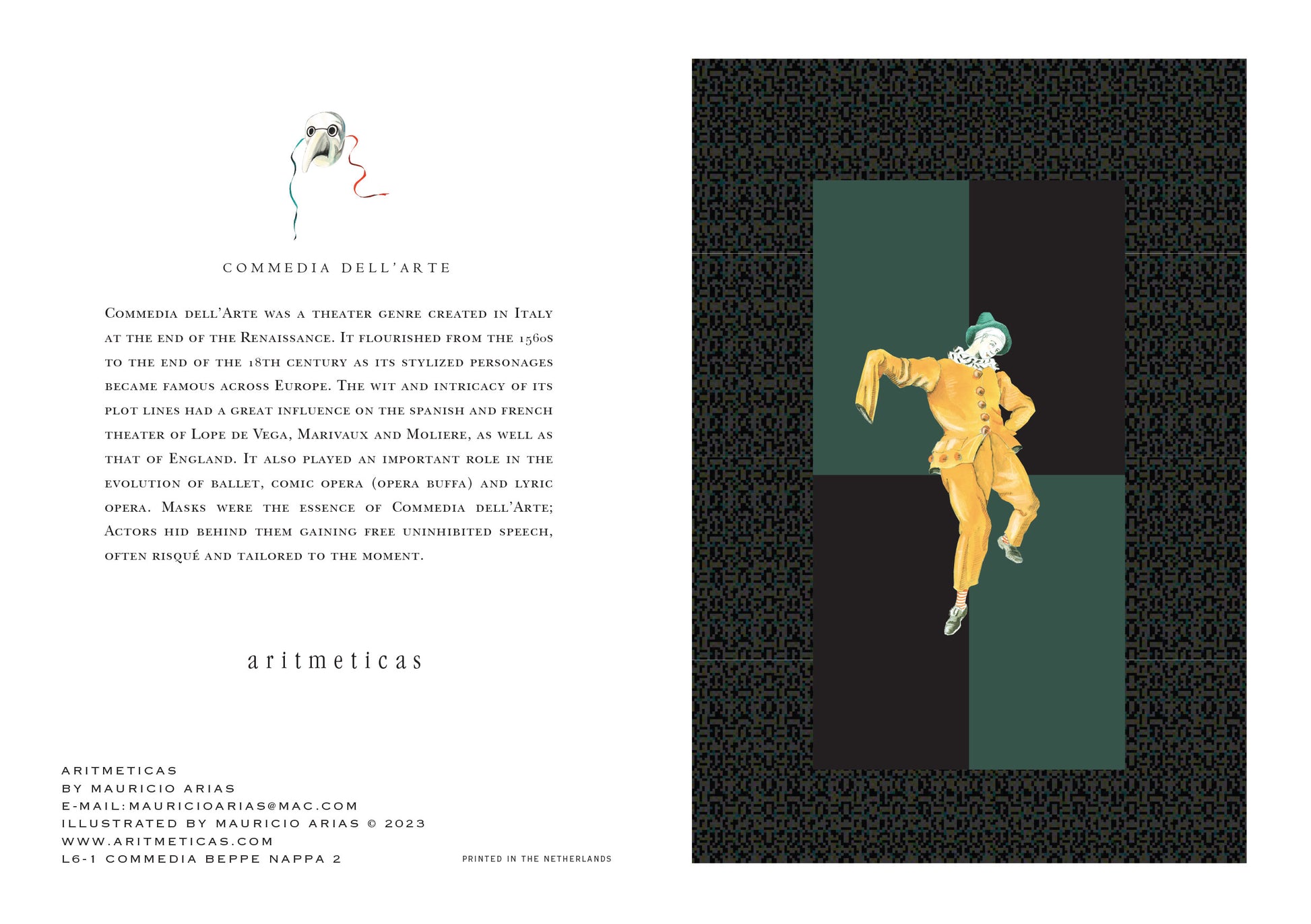 Aritmeticas Greeting Card "Beppe Nappa" ~ designed by Mauricio Arias