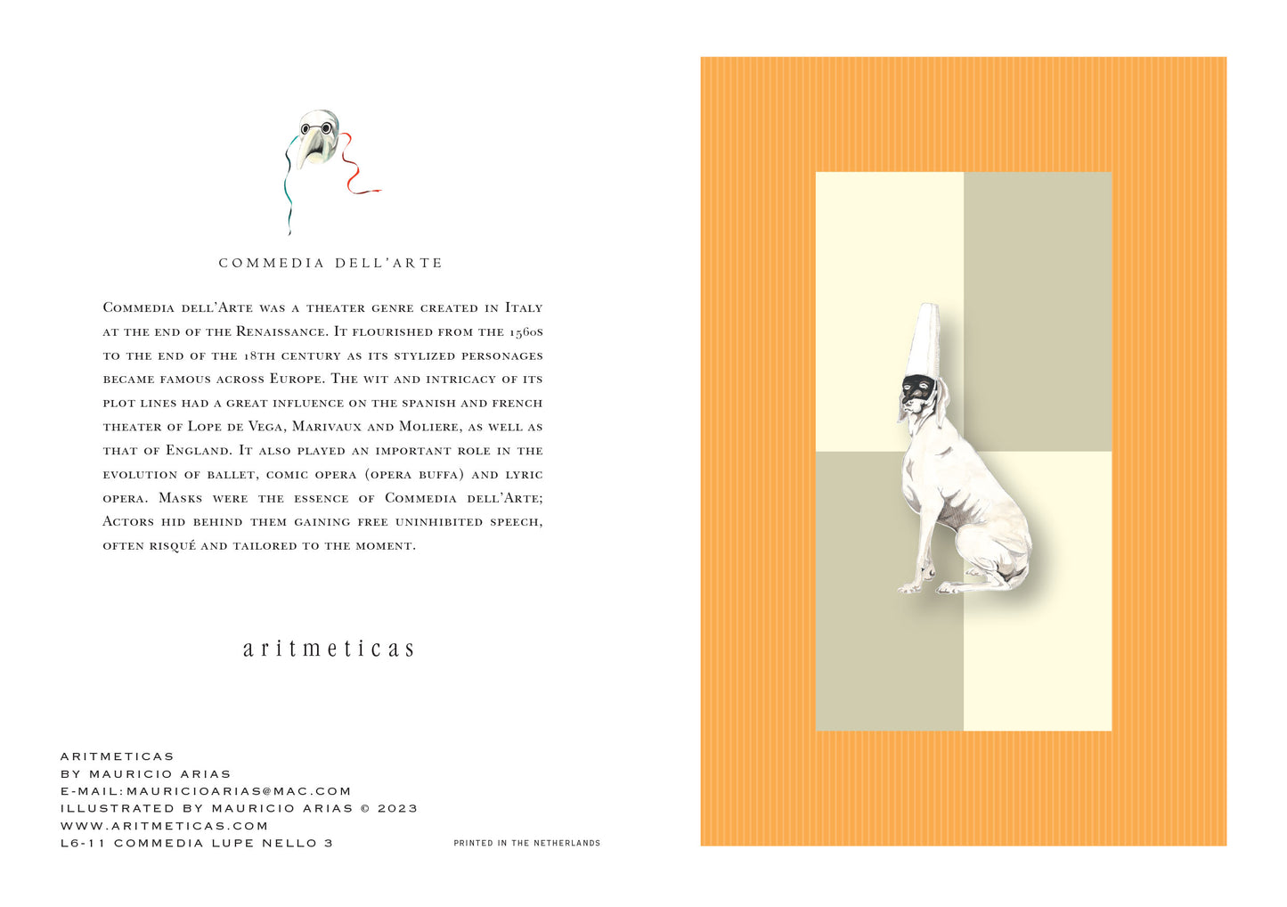 Aritmeticas Greeting Card "Lupenello 3" ~ designed by Mauricio Arias