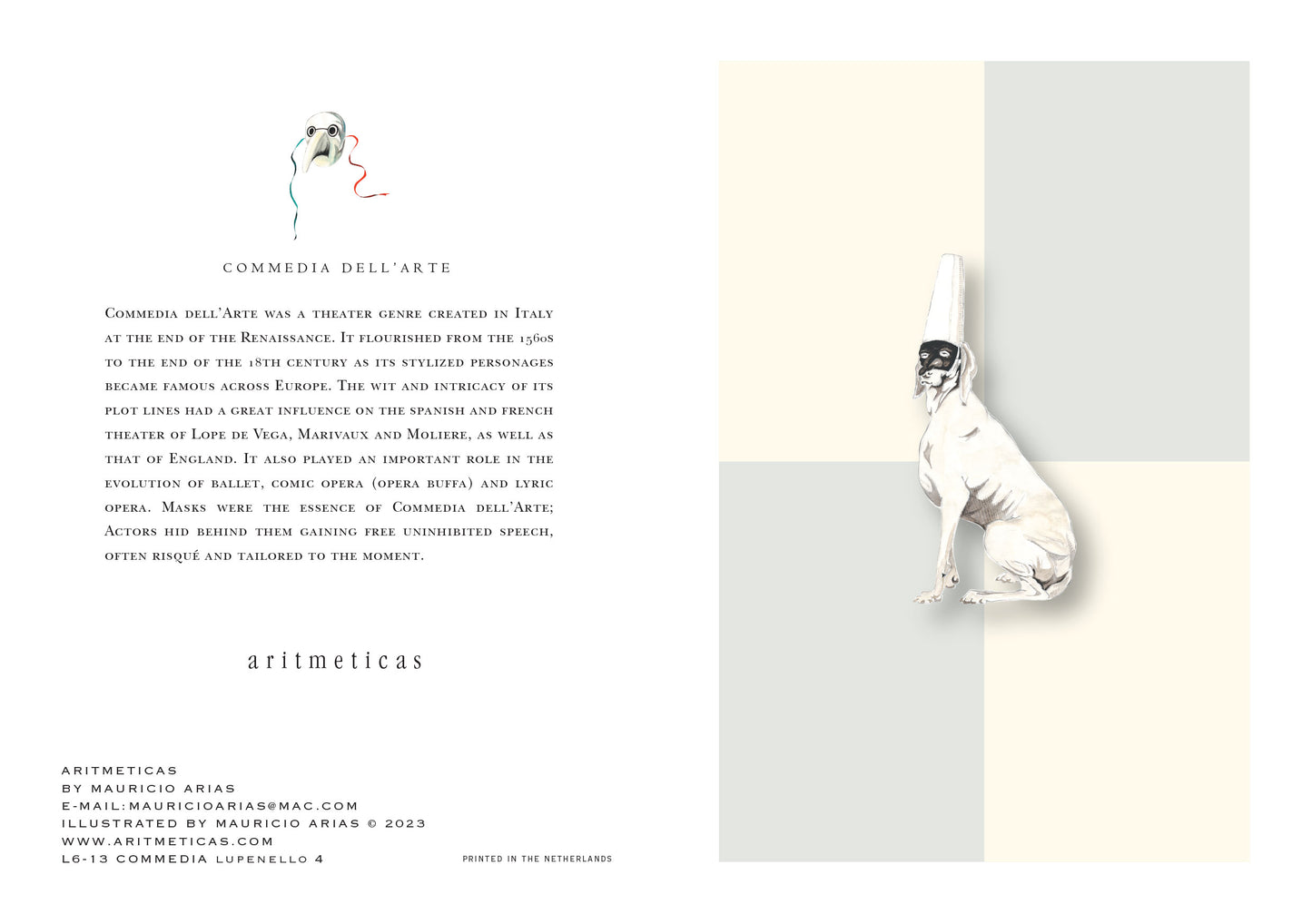 Aritmeticas Greeting Card "Lupenello 4" ~ designed by Mauricio Arias