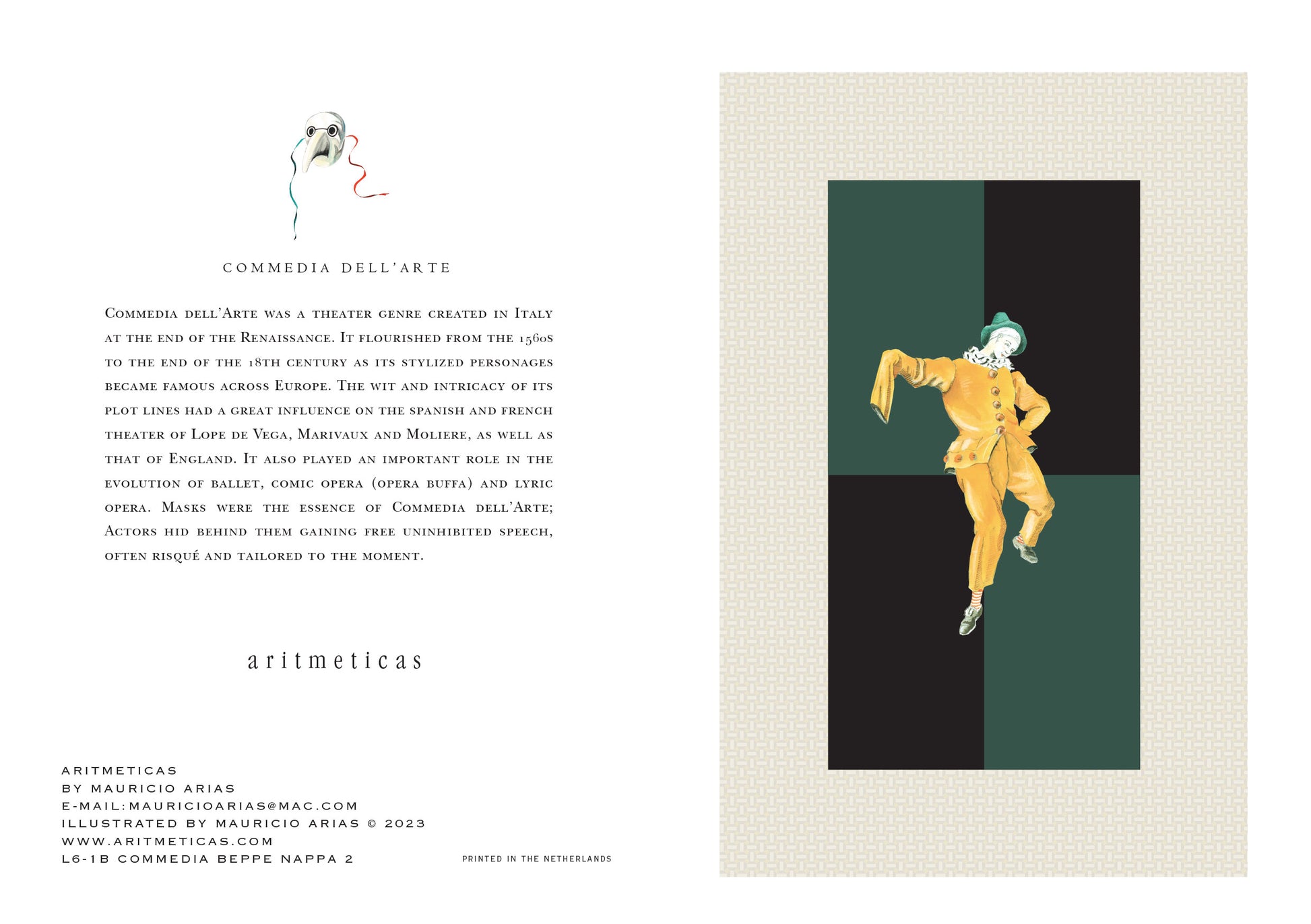 Aritmeticas Greeting Card "Beppe Nappa 2" ~ designed by Mauricio Arias