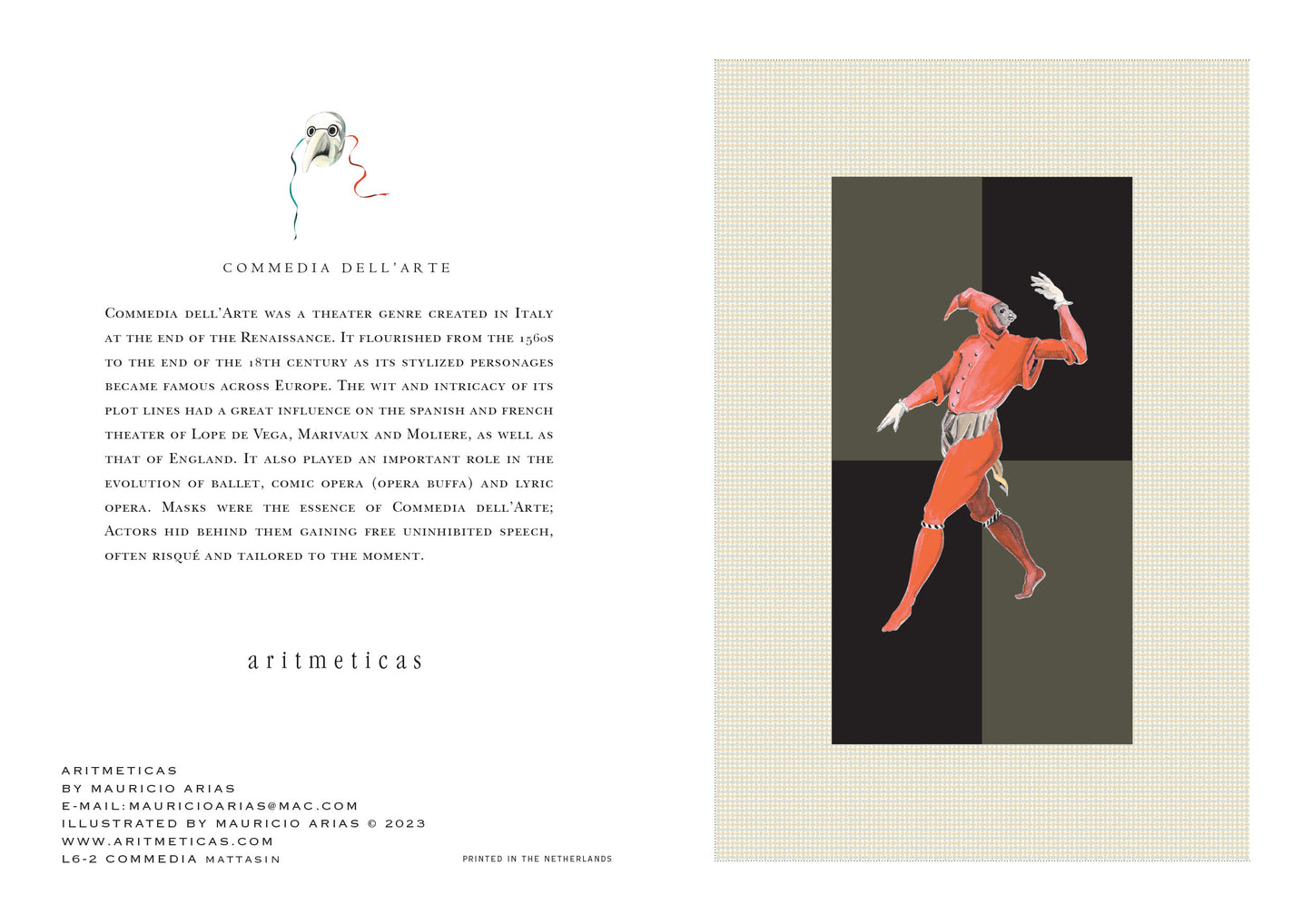 Aritmeticas Greeting Card "Mattasin" ~ designed by Mauricio Arias