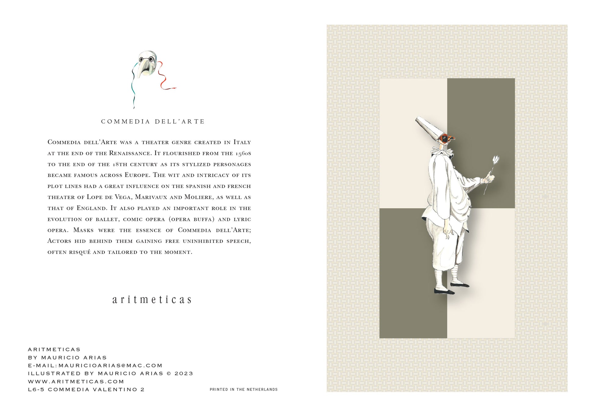 Aritmeticas Greeting Card "Valentino" ~ designed by Mauricio Arias