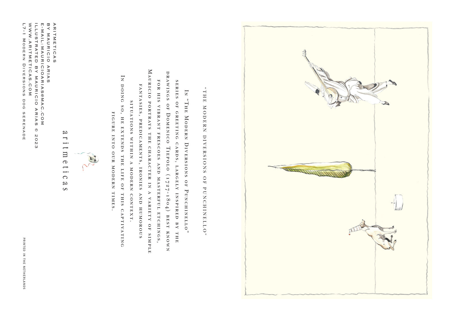 Aritmeticas Greeting Card "Dog Serenade" ~ designed by Mauricio Arias