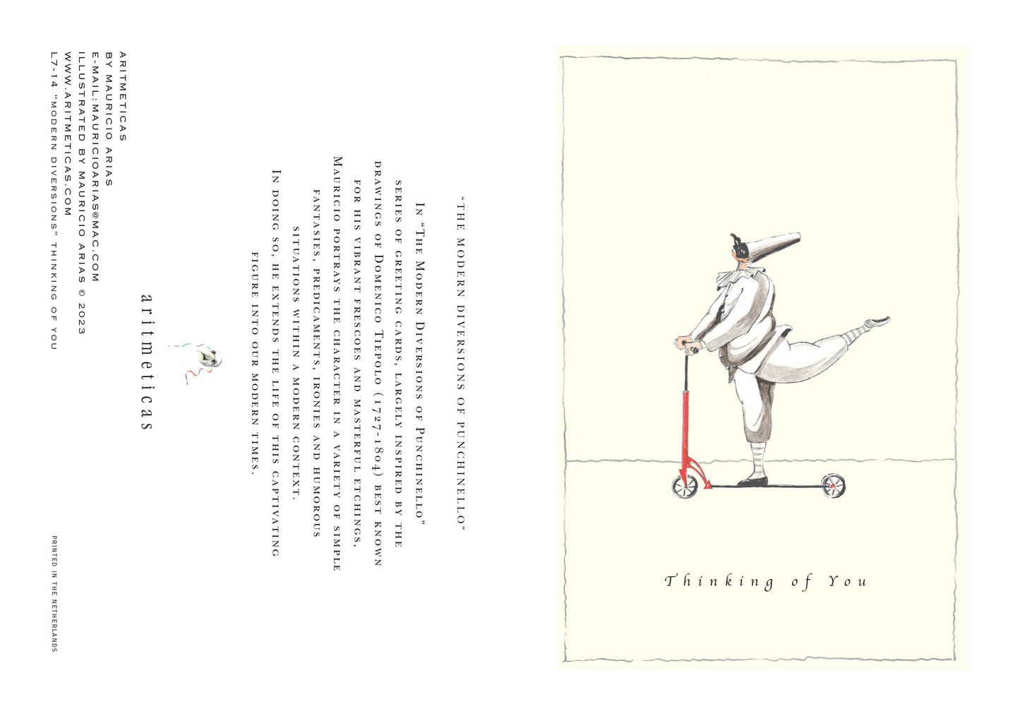 Aritmeticas Birthday Greeting Card "Thinking of you" ~ designed by Mauricio Arias