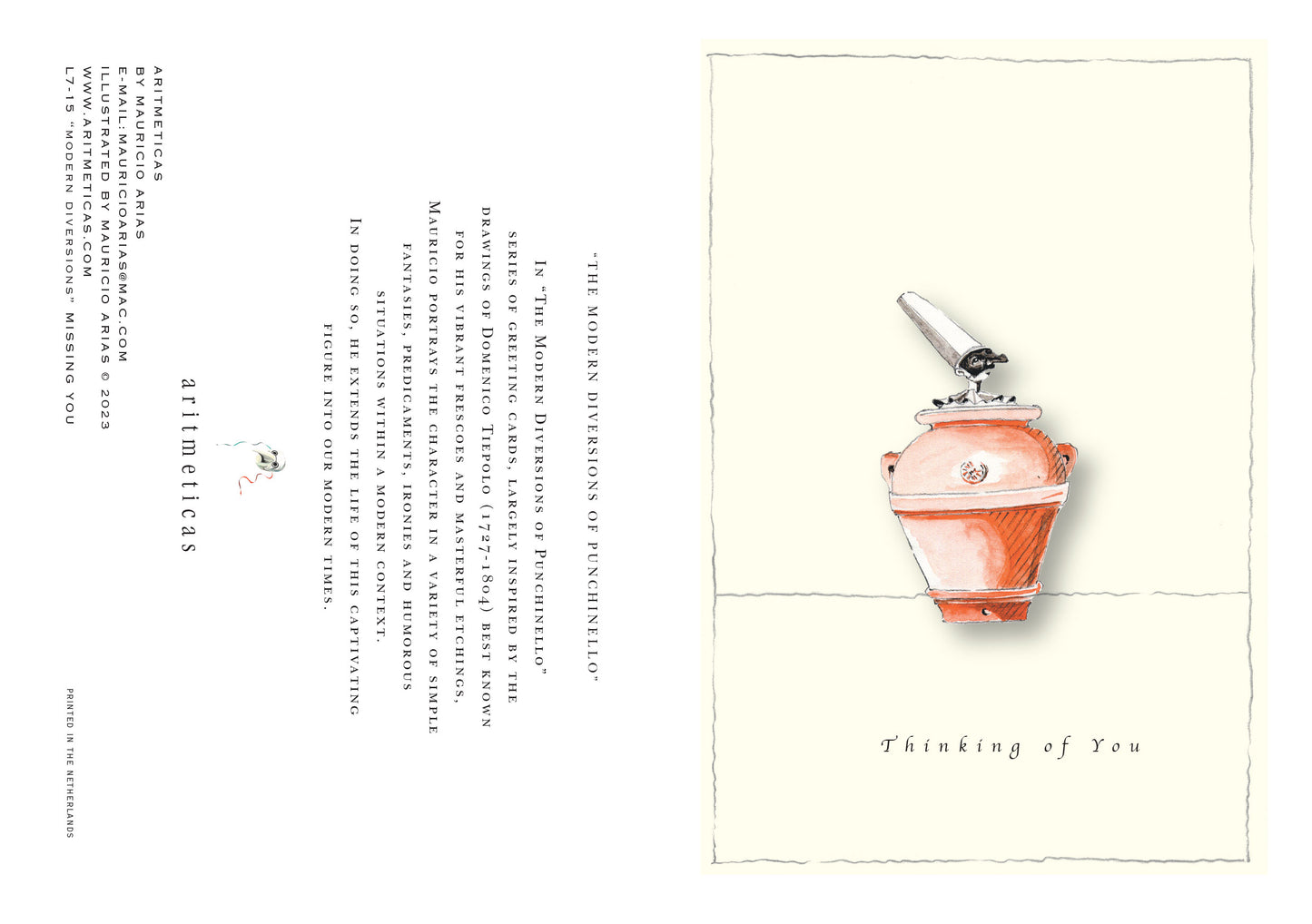 Aritmeticas Birthday Greeting Card "Thinking of you" ~ designed by Mauricio Arias