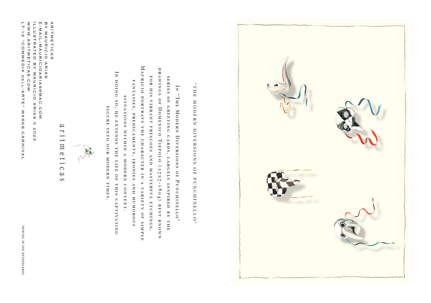 Aritmeticas Greeting Card "Mask carnival" ~ designed by Mauricio Arias