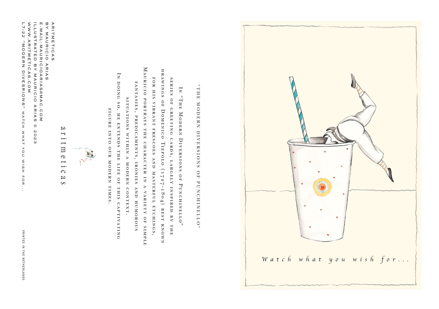 Aritmeticas Greeting Card "Watch what you wish for" ~ designed by Mauricio Arias