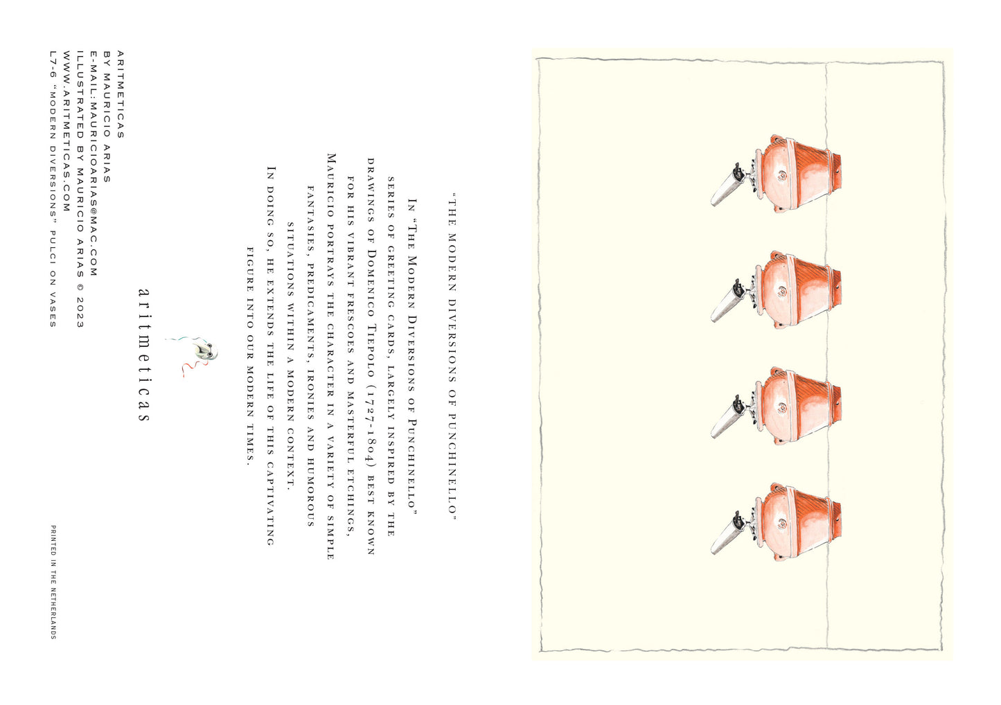 Aritmeticas Greeting Card "Pulci on Vases" ~ designed by Mauricio Arias