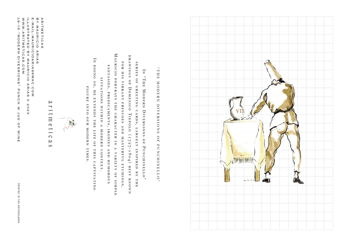 Aritmeticas Greeting Card of Punchinello designed by Mauricio Arias