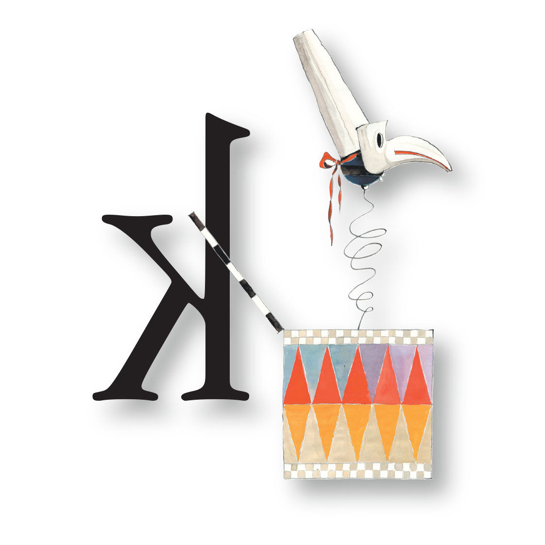 Aritmeticas Alphabet Sticker (k) | Pack of 25 Stickers | Single Print