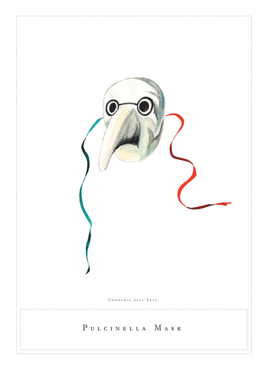 50x70cm PRINT-Commedia dell'Arte 001 -mask 1- MATTED NO FRAME
