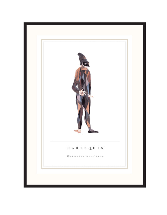 MATTED AND FRAMED PRINT 01-HARLEQUIN