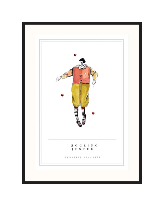 MATTED AND FRAMED PRINT 05-JUGGLING JESTER