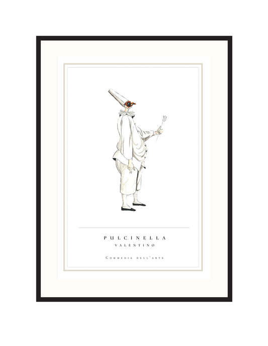MATTED AND FRAMED PRINT 02-PULCINELLA VALENTINO