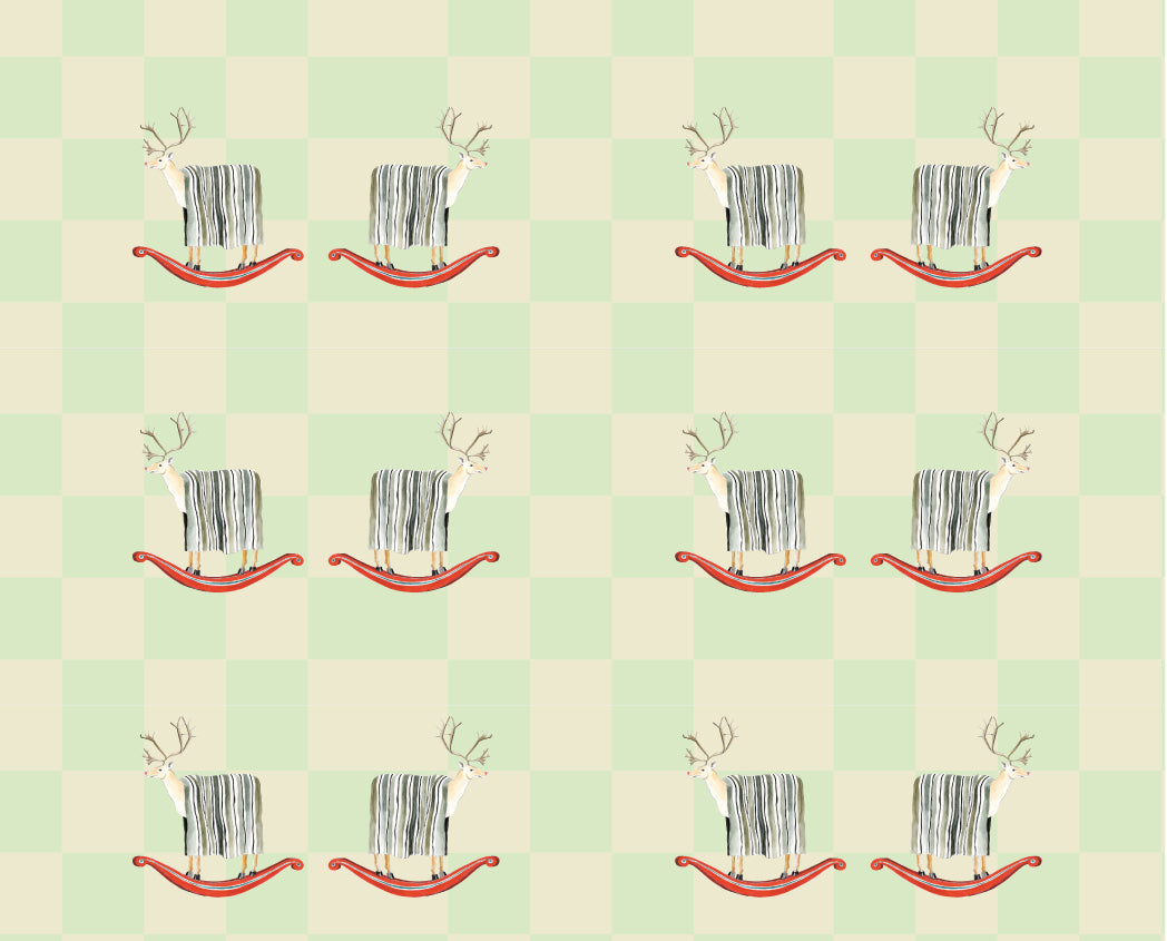 GIFT WRAP SHEETS | GW1-17 ROCKING REINDEER TWINS | Pack of 25/50