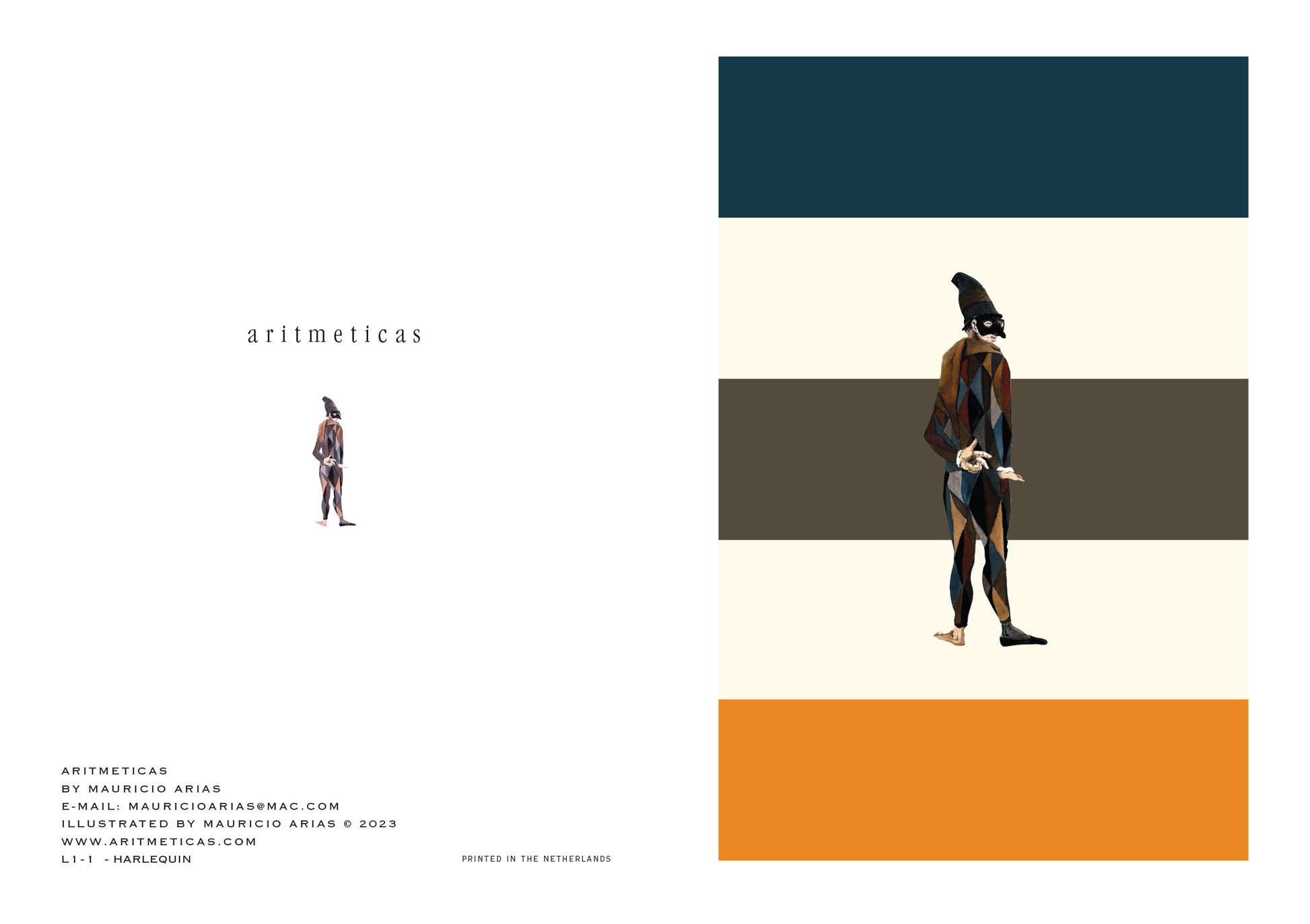 Aritmeticas Greeting Card "Harlequin"~ designed by Mauricio Arias