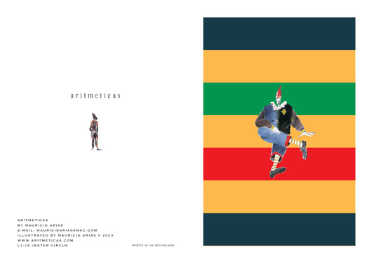 Aritmeticas Greeting Card "Jester Circus" ~ designed by Mauricio Arias