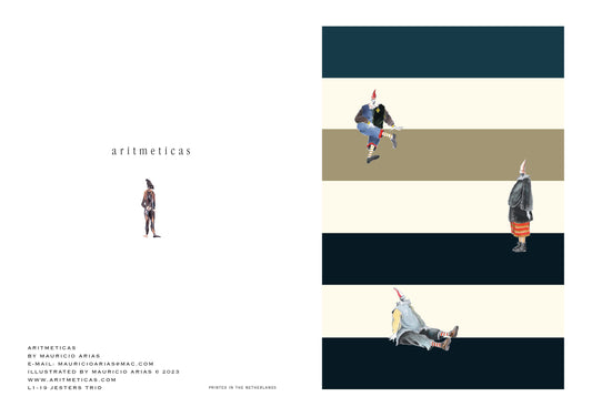 Aritmeticas Greeting Card "Jester Trio" ~ designed by Mauricio Arias