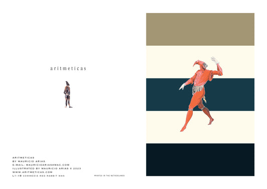 Aritmeticas Greeting Card "Red Rabbbit Man"~ designed by Mauricio Arias