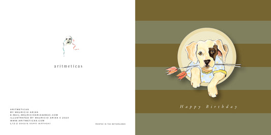 Aritmeticas Birthday Greeting Card "Doggie Happy Bday" designed by Mauricio Arias