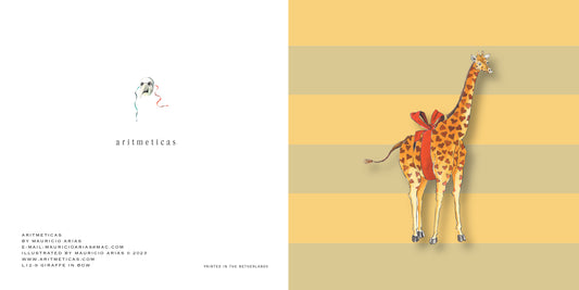 Aritmeticas Greeting Card " Giraffe in Bow" designed by Mauricio Arias