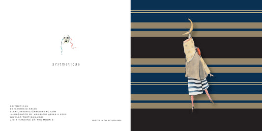 Aritmeticas Greeting Card "Hanging on the Moon 3" designed by Mauricio Arias