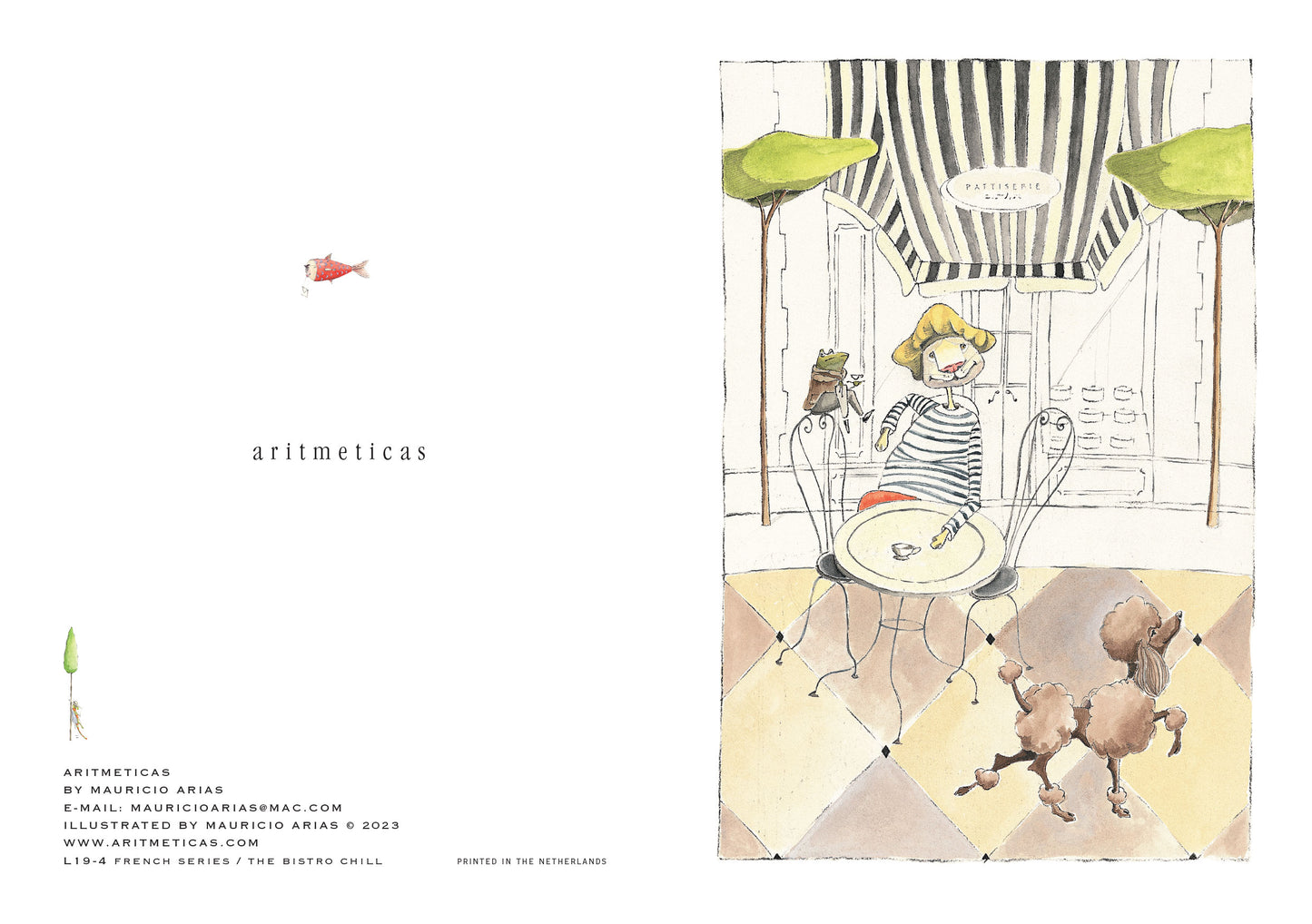 L19-4 FRENCH SERIES - BISTRO CHILL | Pack of 12 Greeting Cards