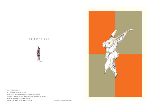 Aritmeticas Greeting Card "Commedia Metzetin" ~ designed by Mauricio Arias