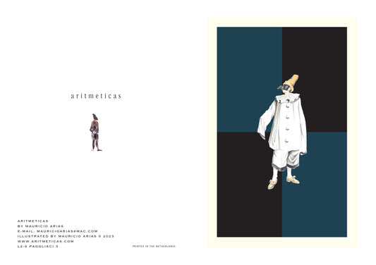 Aritmeticas Greeting Card "Paggliacci 3" ~ designed by Mauricio Arias