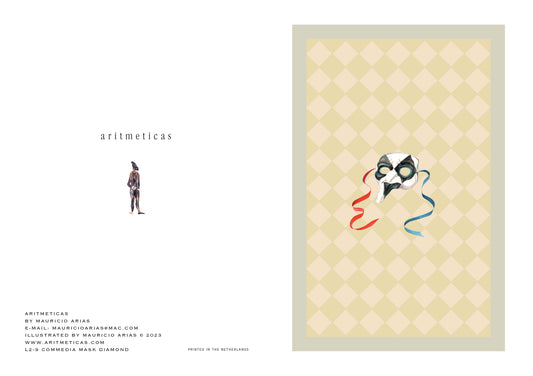 Aritmeticas Greeting Card "Mask Diamond" ~ designed by Mauricio Arias