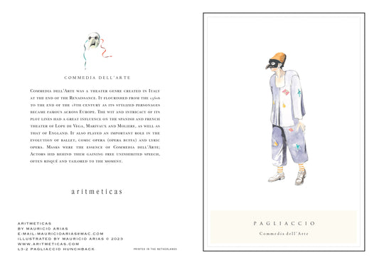 Aritmeticas Greeting Card "Pagliaccio" ~ designed by Mauricio Arias