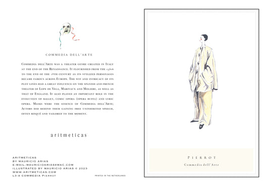 Aritmeticas Greeting Card "Pierrot" ~ designed by Mauricio Arias