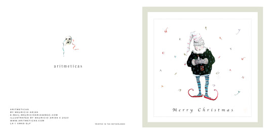 Aritmeticas Greeting Card "Xmas Elf" ~ designed by Mauricio Arias