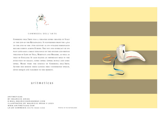 Aritmeticas Greeting Card "Mask Side" ~ designed by Mauricio Arias