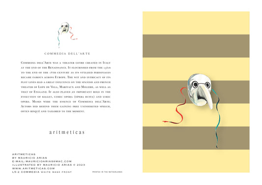 Aritmeticas Greeting Card "Mask Front" ~ designed by Mauricio Arias