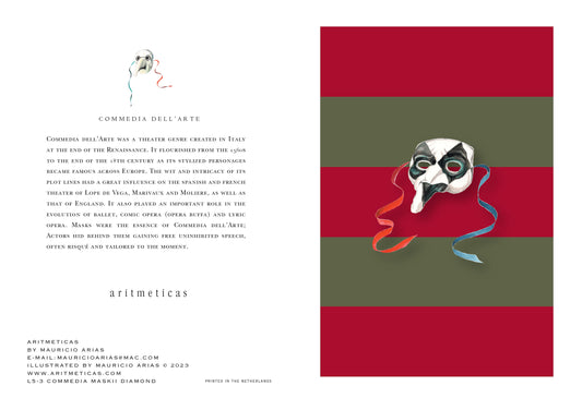 Aritmeticas Greeting Card "Mask Diamond" ~ designed by Mauricio Arias