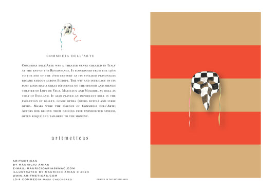 Aritmeticas Greeting Card "Mask Checkered" ~ designed by Mauricio Arias